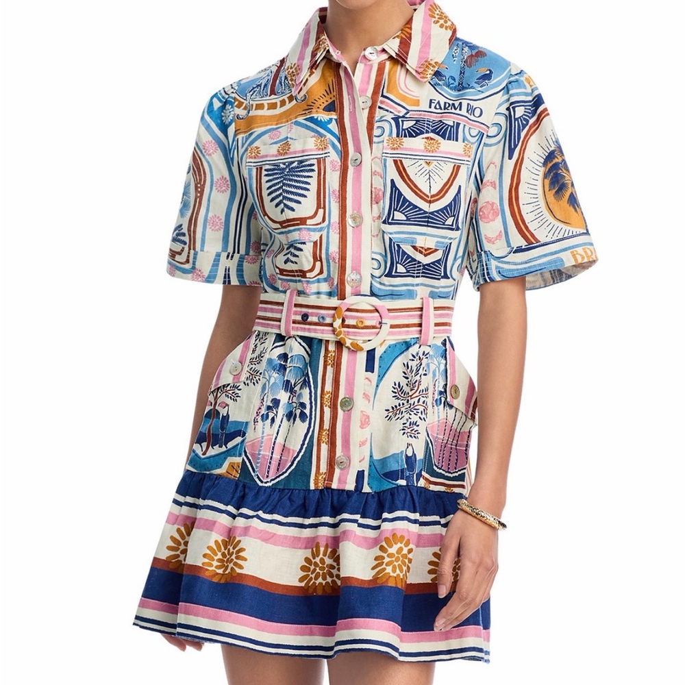 FARM Rio Multicolor Graphic Shirt Dress - Picture 5 of 5